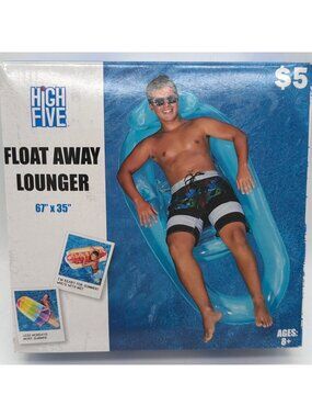 High Five Float Away Lounger 67" X 35" Inflatable Pool Float For Ages 8+